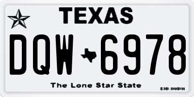TX license plate DQW6978