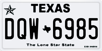 TX license plate DQW6985