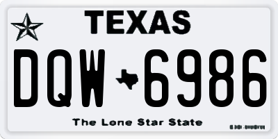 TX license plate DQW6986