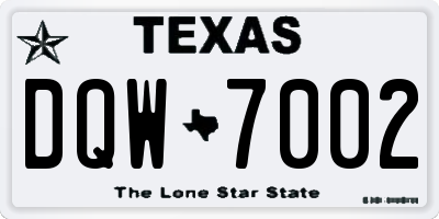 TX license plate DQW7002