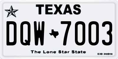 TX license plate DQW7003