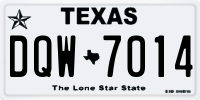 TX license plate DQW7014
