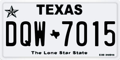 TX license plate DQW7015