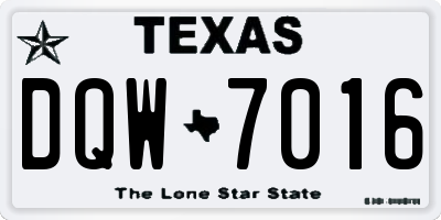 TX license plate DQW7016