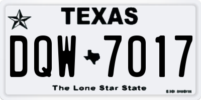 TX license plate DQW7017