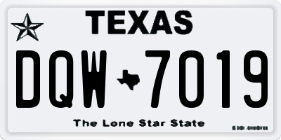 TX license plate DQW7019