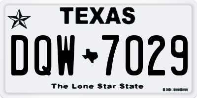 TX license plate DQW7029