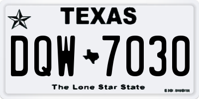 TX license plate DQW7030