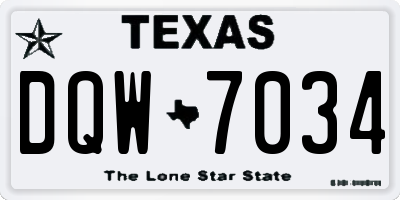 TX license plate DQW7034