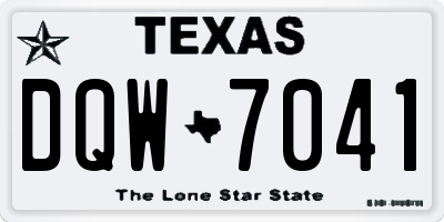 TX license plate DQW7041
