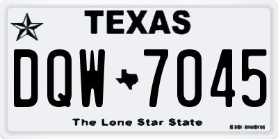 TX license plate DQW7045