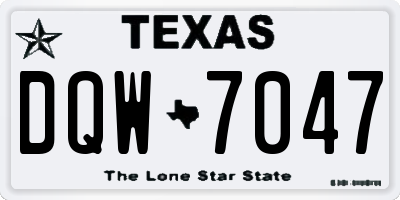 TX license plate DQW7047