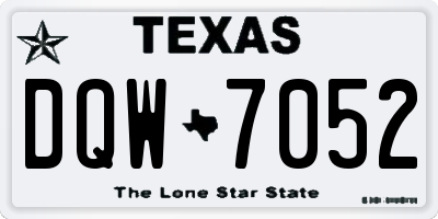 TX license plate DQW7052