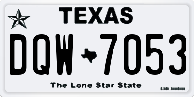 TX license plate DQW7053