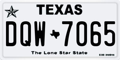 TX license plate DQW7065