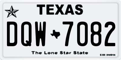 TX license plate DQW7082