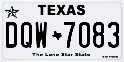 TX license plate DQW7083
