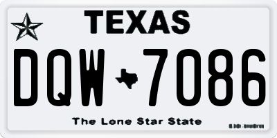 TX license plate DQW7086