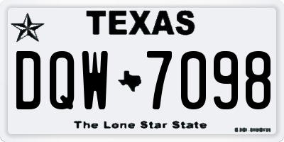TX license plate DQW7098