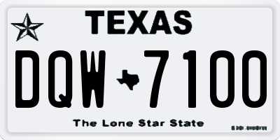 TX license plate DQW7100