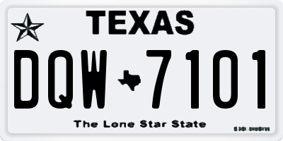 TX license plate DQW7101