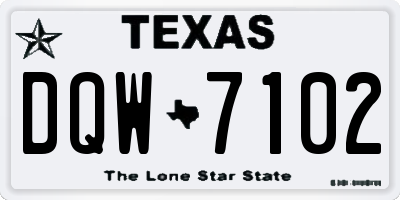 TX license plate DQW7102