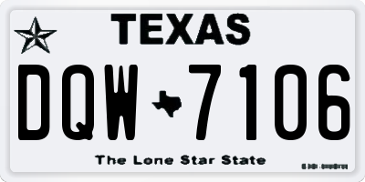TX license plate DQW7106