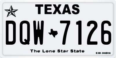 TX license plate DQW7126