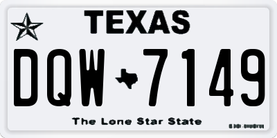 TX license plate DQW7149