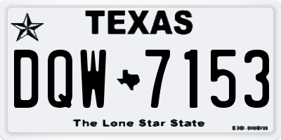 TX license plate DQW7153