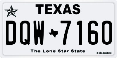 TX license plate DQW7160