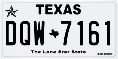 TX license plate DQW7161