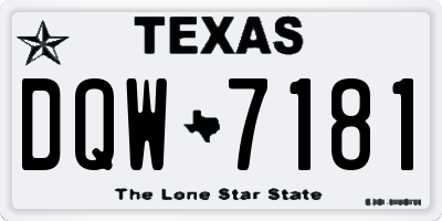 TX license plate DQW7181