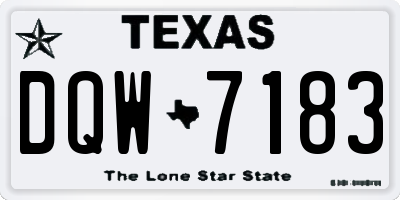 TX license plate DQW7183
