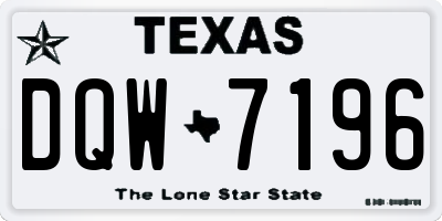 TX license plate DQW7196