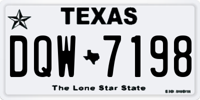 TX license plate DQW7198