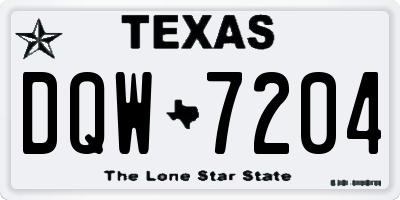 TX license plate DQW7204