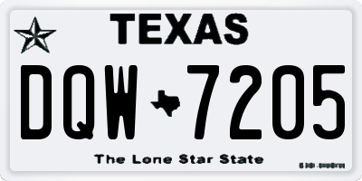 TX license plate DQW7205