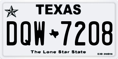 TX license plate DQW7208
