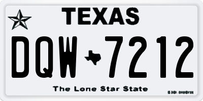 TX license plate DQW7212