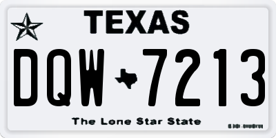 TX license plate DQW7213