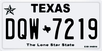 TX license plate DQW7219
