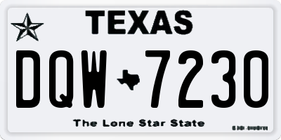 TX license plate DQW7230