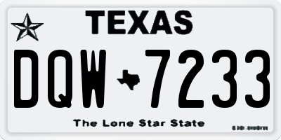 TX license plate DQW7233