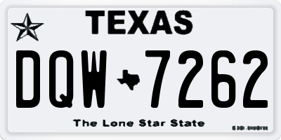 TX license plate DQW7262