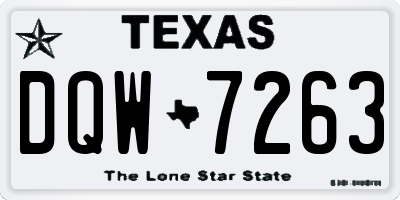 TX license plate DQW7263