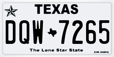 TX license plate DQW7265