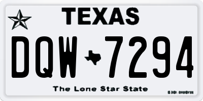 TX license plate DQW7294