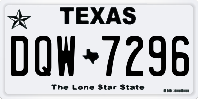 TX license plate DQW7296
