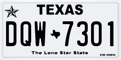 TX license plate DQW7301
